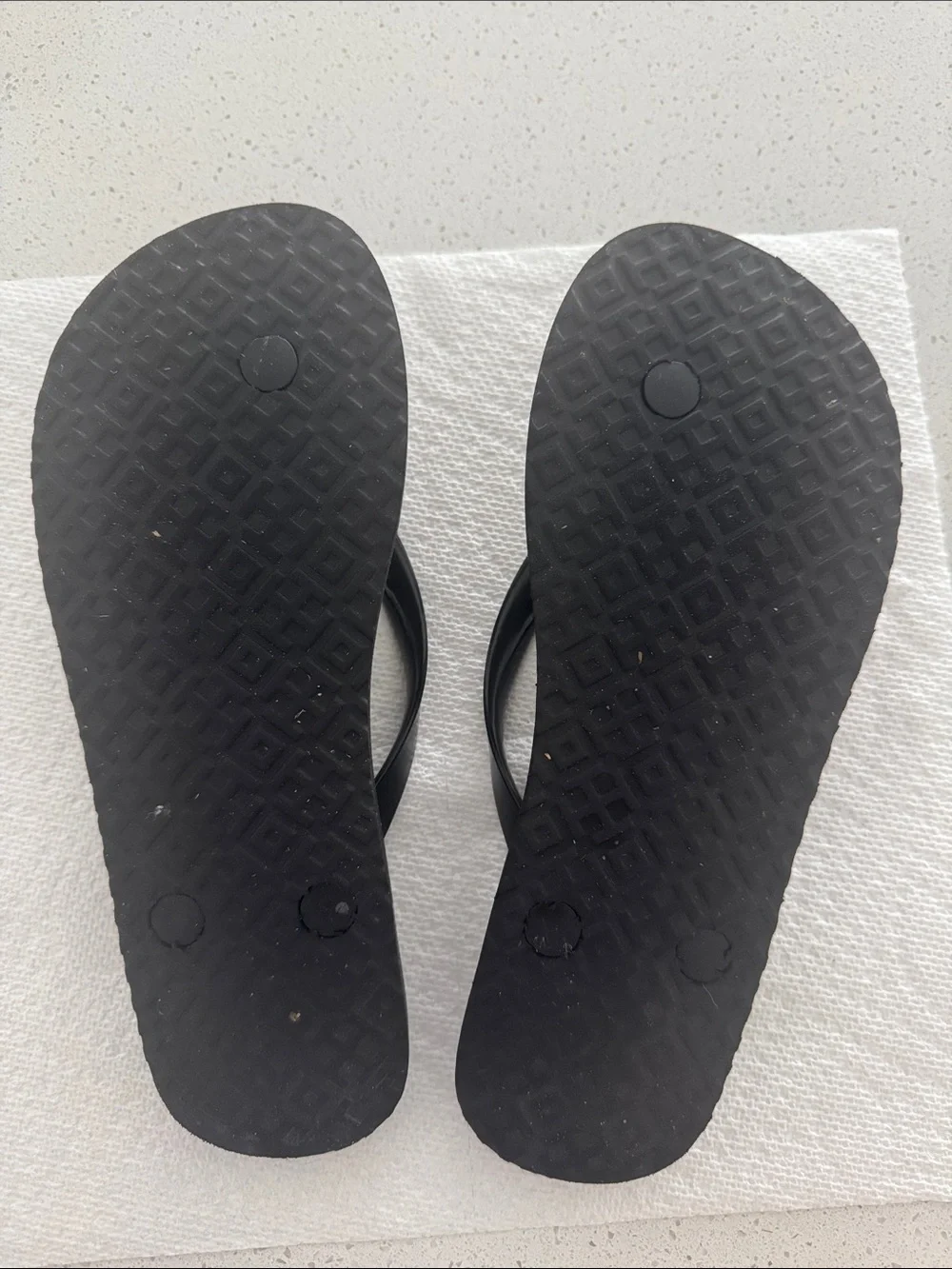 Tory Burch Black & Cream Snake-Print Thong Sandals with Gold Logo